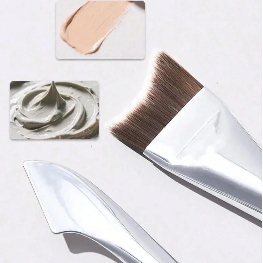 Upgraded Crescent Design Foundation Makeup Brush Ultra-thin Smooth Application Liquid Mask Spatula Makeup Brushes Beauty Tools