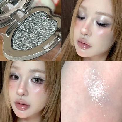 Monochrome Gloss Metallic Eyeshadow Palette Punk Smoky Green Blue Eyeshadow Mashed Potato Waterproof Shimmer Lying Silkworm