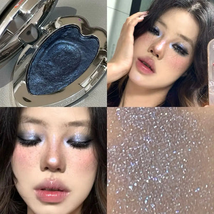 Monochrome Gloss Metallic Eyeshadow Palette Punk Smoky Green Blue Eyeshadow Mashed Potato Waterproof Shimmer Lying Silkworm