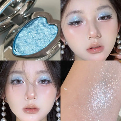 Monochrome Gloss Metallic Eyeshadow Palette Punk Smoky Green Blue Eyeshadow Mashed Potato Waterproof Shimmer Lying Silkworm
