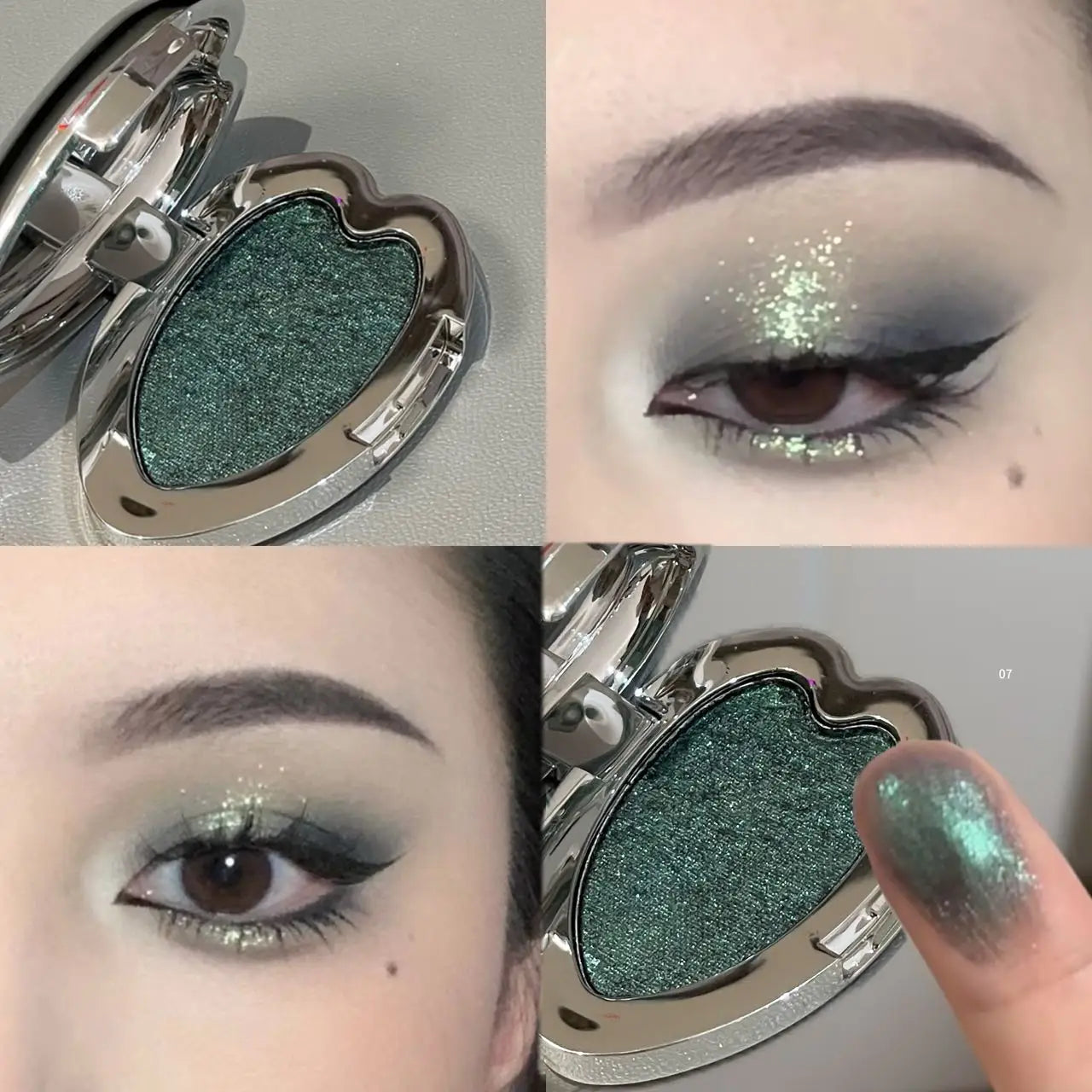 Monochrome Gloss Metallic Eyeshadow Palette Punk Smoky Green Blue Eyeshadow Mashed Potato Waterproof Shimmer Lying Silkworm