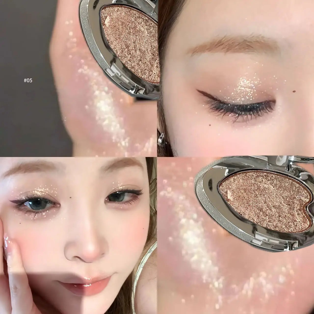 Monochrome Gloss Metallic Eyeshadow Palette Punk Smoky Green Blue Eyeshadow Mashed Potato Waterproof Shimmer Lying Silkworm